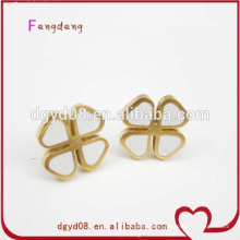 316 nice enamel stainless steel gold earring wholesale